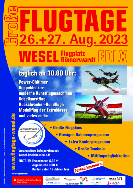 Flyer Flugtage 2023 Vorderseite